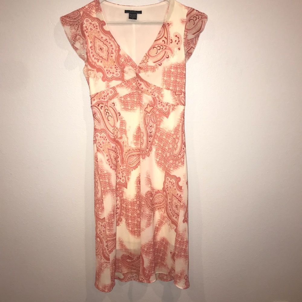 Peach/ off white summer dress with paisley design
